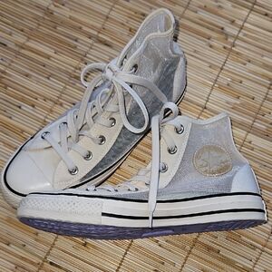 Converse White and Gray See Thru High-Tops